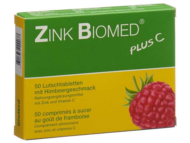 BIOMED Zink+C comprimés à sucer framboise 50 pièces