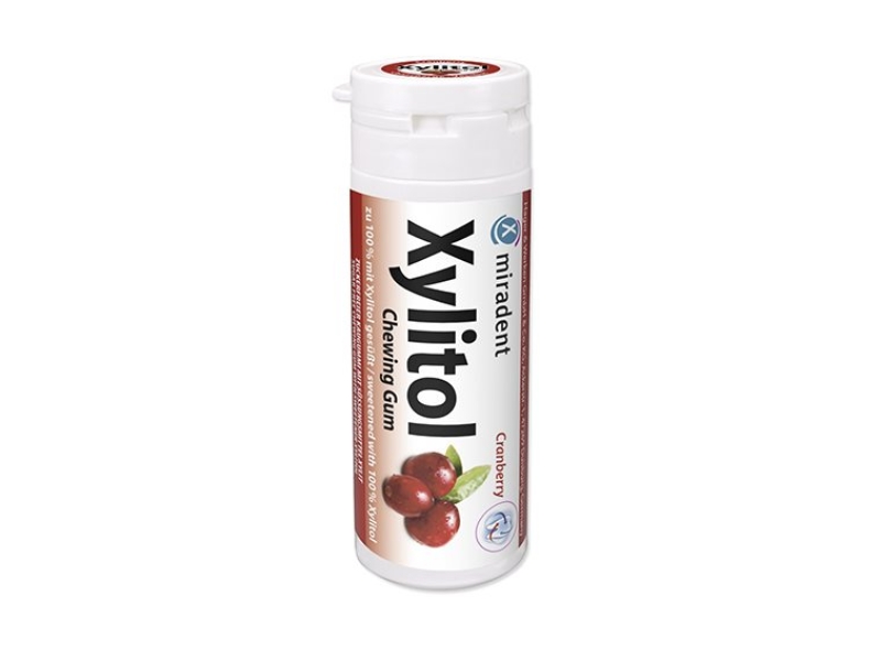 MIRADENT Xylitol chewing gum canneberge 30 pièces