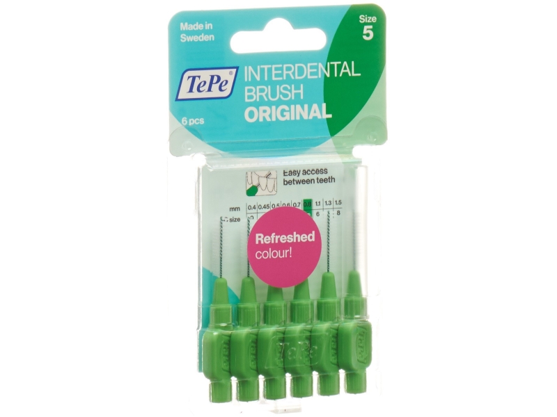 TEPE Interdental Brush 0.8mm grün Blist 6 Stk