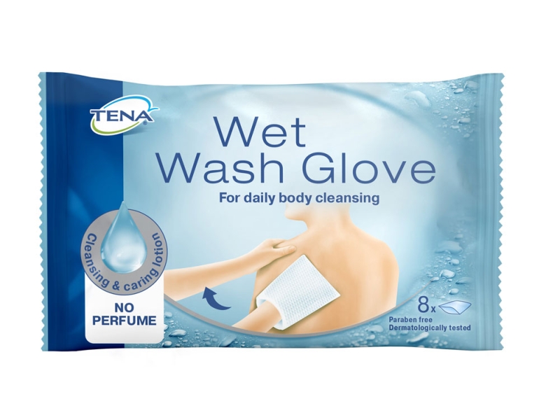 TENA Wet Wash Glove non parfumé 8 pièces