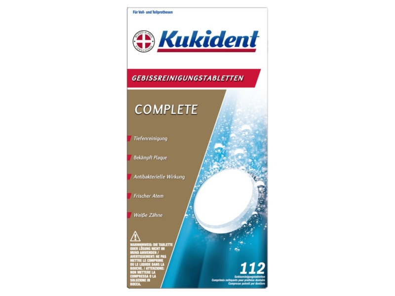 KUKIDENT compresse pulenti per dentiere menta fresca 112 pezzi