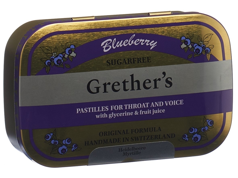 GRETHERS blueberry pastilles sans sucre 110 g