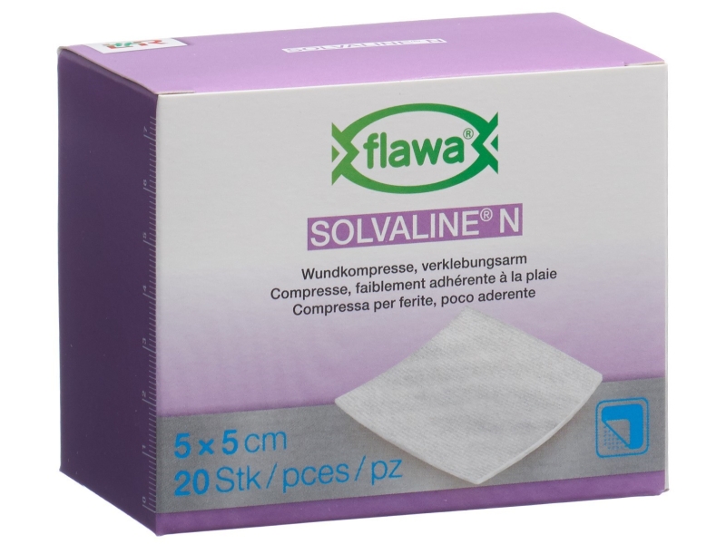 FLAWA Solvaline N compresses 5 x 5cm sterilisé 20 pièces