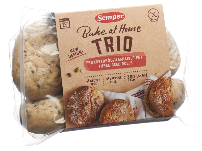 SEMPER Trio pain trois graine sans gluten 5 x 60 g
