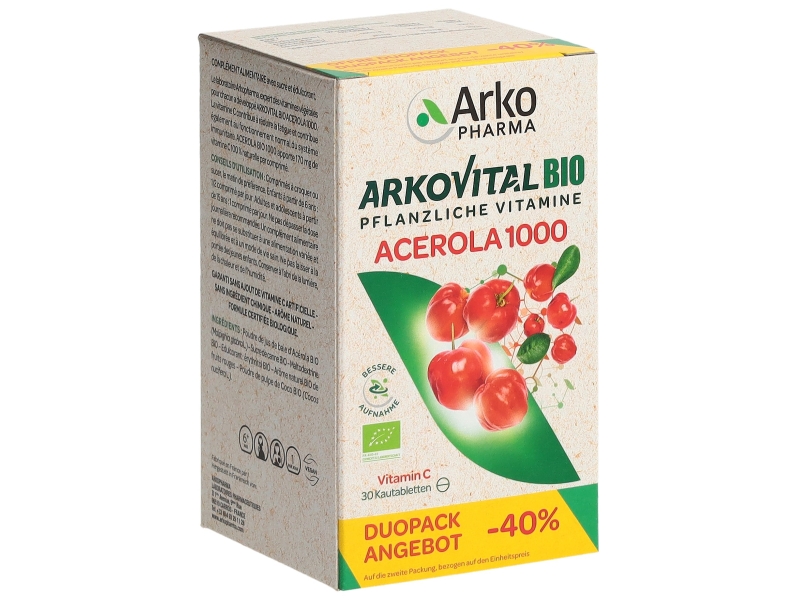 ACEROLA Arkopharma compresse 1000 mg bio duo 2 x 30 pezzi