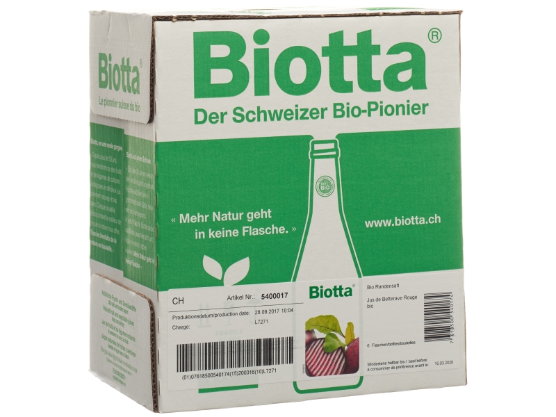BIOTTA barbabietola rossa Bio flacone 5 dl
