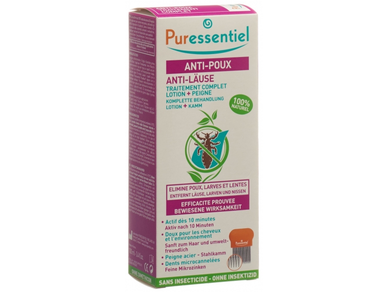 PURESSENTIEL lozione antipidocchi con pettine 100 ml