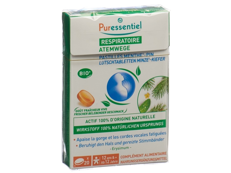 PURESSENTIEL cpr sucer respirat menthe pin 20 pce