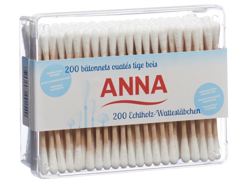 ANNA coton tiges bois 200 pièces