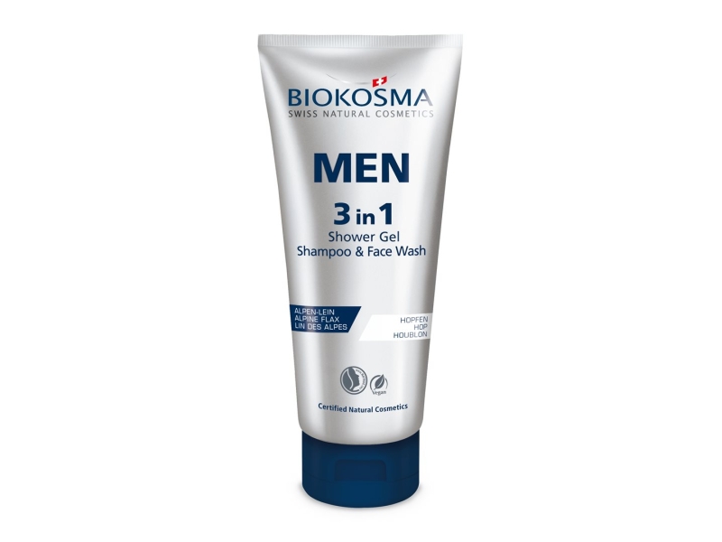 BIOKOSMA Men 3en1 Shampoing & gel douche tube 200 ml
