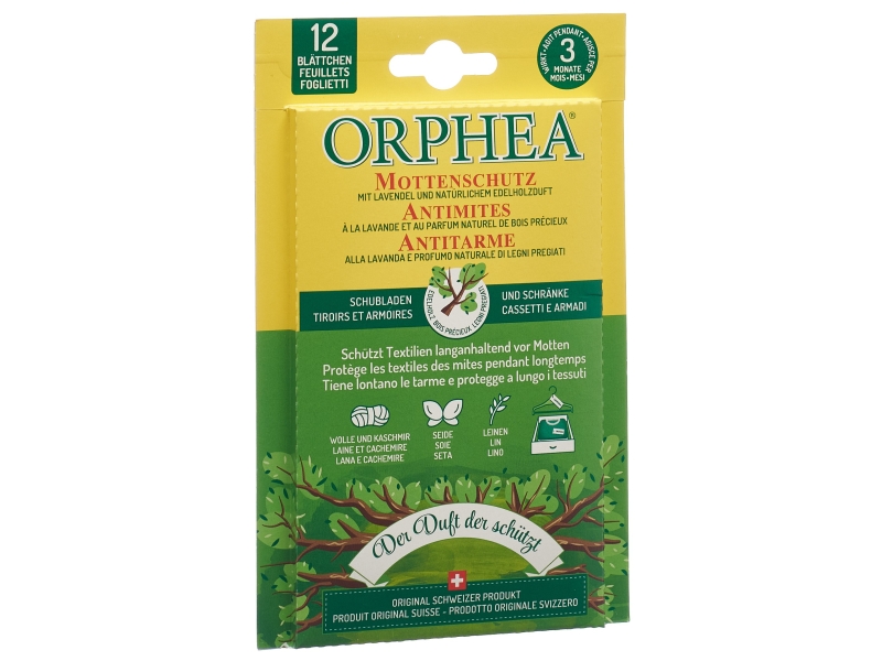 ORPHEA Mottenschutz Blätter Edelholzduft 12 Stk